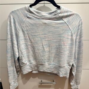 Athleta Girl space dye cropped long sleeve top size 14